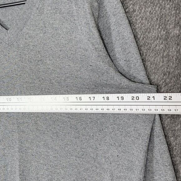Banana Republic Sweater Mens Medium Gray Silk Linen Blend Long Sleeve V Neck - Picture 6 of 12